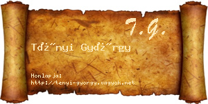 Tényi György névjegykártya